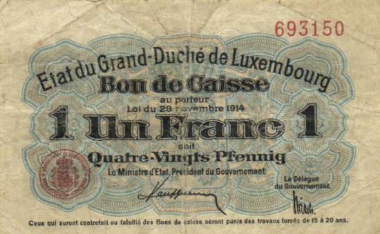 1 Franc L. 28.11.1914